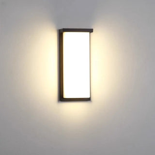 ZOWALA - Black Contemporary Rectangular Metal Outdoor Wall Light Image - 19