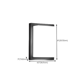 ZOWALA - Black Contemporary Rectangular Metal Outdoor Wall Light Image - 24