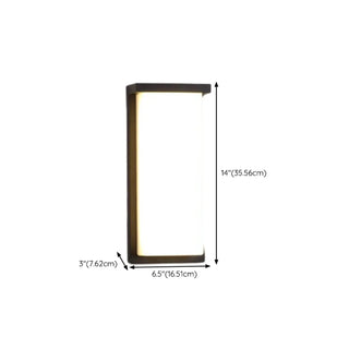 ZOWALA - Black Contemporary Rectangular Metal Outdoor Wall Light Image - 25