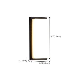 ZOWALA - Black Contemporary Rectangular Metal Outdoor Wall Light Image - 26
