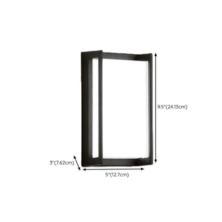ZOWALA - Black Contemporary Rectangular Metal Outdoor Wall Light Image - 27
