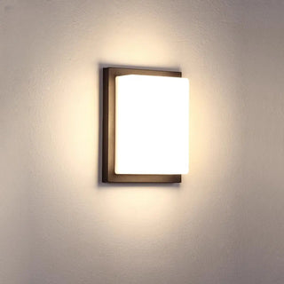 ZOWALA - Black Contemporary Rectangular Metal Outdoor Wall Light Image - 7