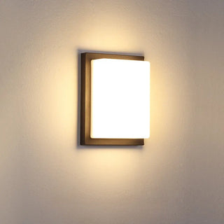 ZOWALA - Black Contemporary Rectangular Metal Outdoor Wall Light Image - 8