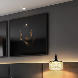 ZOWALA - Contemporary Black Resin Cylinder Pendant Light Image - 1
