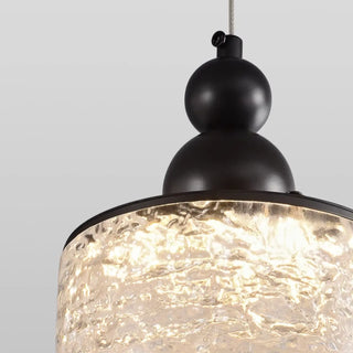 ZOWALA - Contemporary Black Resin Cylinder Pendant Light Image - 11