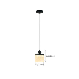 ZOWALA - Contemporary Black Resin Cylinder Pendant Light #size