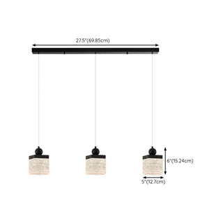 ZOWALA - Contemporary Black Resin Cylinder Pendant Light Image - 15