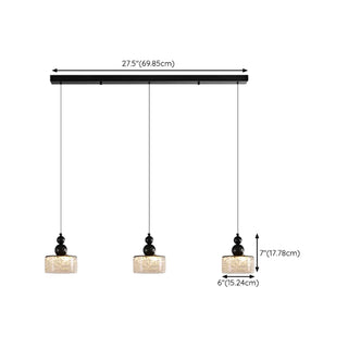 ZOWALA - Contemporary Black Resin Cylinder Pendant Light Image - 16