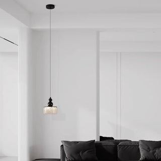 ZOWALA - Contemporary Black Resin Cylinder Pendant Light Image - 2