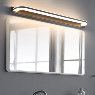Contemporary Black Curved LED Vanity Light Fixture Zawala Image - 1