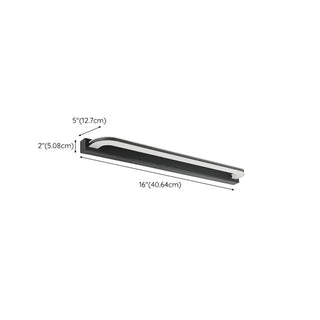 Contemporary Black Curved LED Vanity Light Fixture Zawala #size