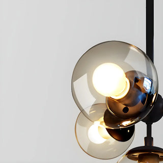 ZOWALA - Modern Geometric Glass Chandelier, Black, 10 Bulbs Image - 12