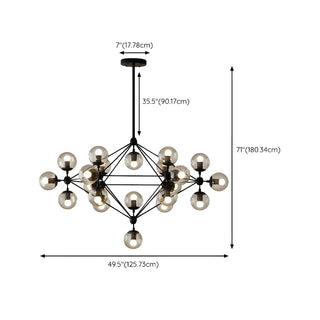 ZOWALA - Modern Geometric Glass Chandelier, Black, 10 Bulbs Image - 18