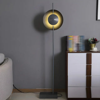 Contemporary Black Round LED Stone Floor Light Zawala Image - 1