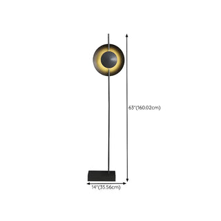 Contemporary Black Round LED Stone Floor Light Zawala #size