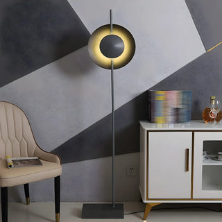 Contemporary Black Round LED Stone Floor Light Zawala Image - 4