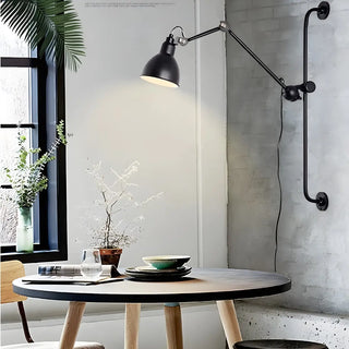ZOWALA - Contemporary Swing Arm Metal Bedroom Red Wall Light Image - 1