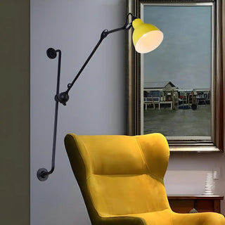 ZOWALA - Contemporary Swing Arm Metal Bedroom Red Wall Light Image - 2