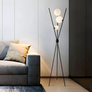 ZOWALA - Contemporary Multi-Sphere Black Tripod Floor Lamp Image - 1