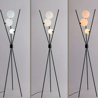 ZOWALA - Contemporary Multi-Sphere Black Tripod Floor Lamp Image - 11