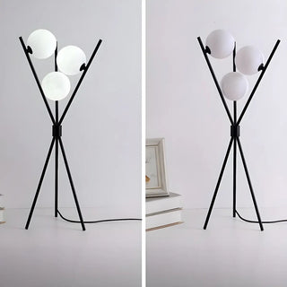 ZOWALA - Contemporary Multi-Sphere Black Tripod Floor Lamp Image - 12