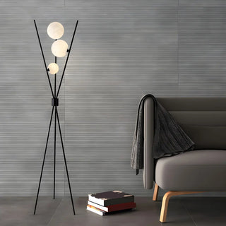 ZOWALA - Contemporary Multi-Sphere Black Tripod Floor Lamp Image - 2