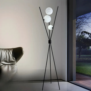 ZOWALA - Contemporary Multi-Sphere Black Tripod Floor Lamp Image - 7