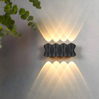 Contemporary Wave Shape Aluminum Wall Lights Black Image - 1