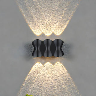Contemporary Wave Shape Aluminum Wall Lights Black Image - 13