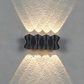Contemporary Wave Shape Aluminum Wall Lights Black Image - 15