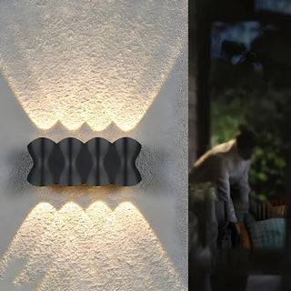 Contemporary Wave Shape Aluminum Wall Lights Black Image - 17