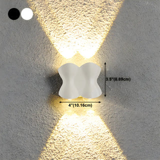 Contemporary Wave Shape Aluminum Wall Lights Black #size