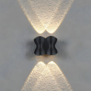 Contemporary Wave Shape Aluminum Wall Lights Black Image - 2