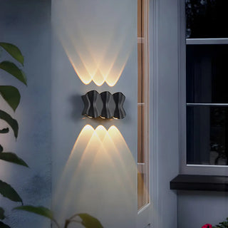 Contemporary Wave Shape Aluminum Wall Lights Black Image - 4