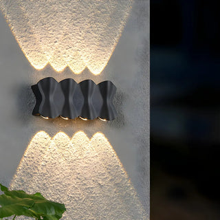 Contemporary Wave Shape Aluminum Wall Lights Black Image - 5