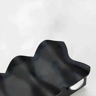 Contemporary Wave Shape Aluminum Wall Lights Black Image - 6