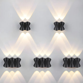 Contemporary Wave Shape Aluminum Wall Lights Black Image - 7