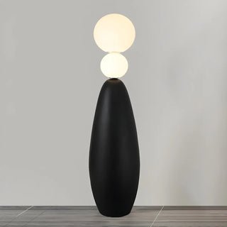 ZOWALA - Contemporary Gourd Black Sculptural Resin Floor Lamp Image - 10