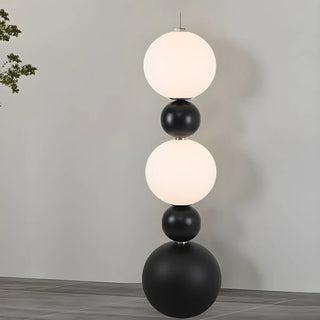 ZOWALA - Contemporary Gourd Black Sculptural Resin Floor Lamp Image - 11