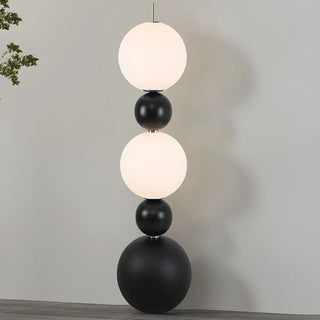 ZOWALA - Contemporary Gourd Black Sculptural Resin Floor Lamp Image - 12