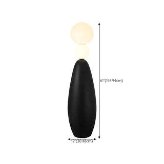 ZOWALA - Contemporary Gourd Black Sculptural Resin Floor Lamp #size