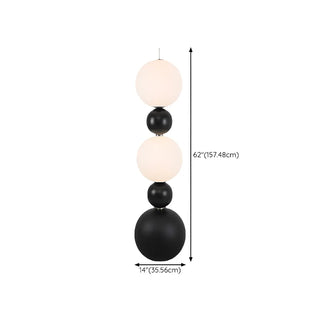 ZOWALA - Contemporary Gourd Black Sculptural Resin Floor Lamp Image - 14