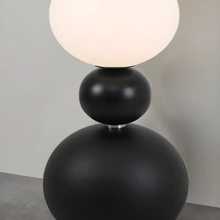 ZOWALA - Contemporary Gourd Black Sculptural Resin Floor Lamp Image - 4