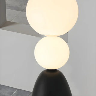 ZOWALA - Contemporary Gourd Black Sculptural Resin Floor Lamp Image - 5