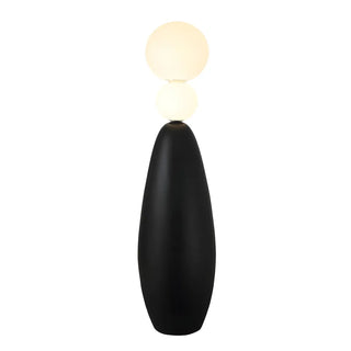 ZOWALA - Contemporary Gourd Black Sculptural Resin Floor Lamp Image - 6