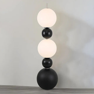 ZOWALA - Contemporary Gourd Black Sculptural Resin Floor Lamp Image - 9