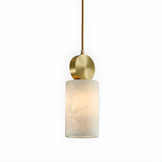 Contemporary Brass Alabaster Cube Bedroom Pendant Light Zawala Image - 7