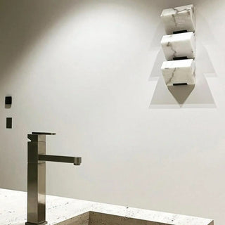 Modern White Geometric Metal Wall Light LED Sconce Zawala Image - 3