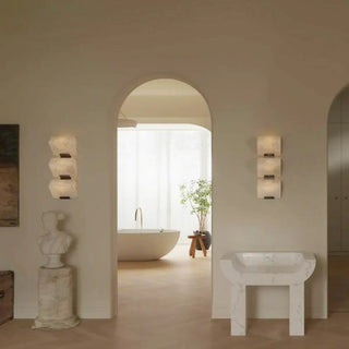 Modern White Geometric Metal Wall Light LED Sconce Zawala Image - 5