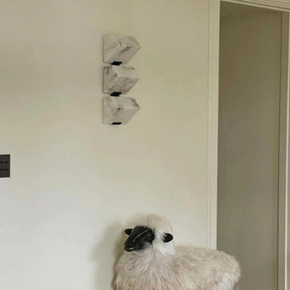 Modern White Geometric Metal Wall Light LED Sconce Zawala Image - 6